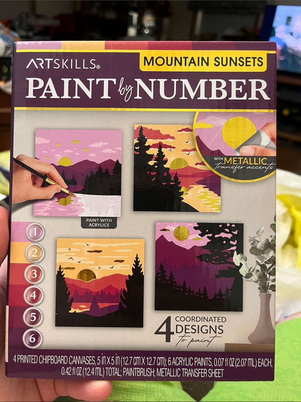 ArtSkills Paint by Number - Mountain Sunsets (Pink, Purple, Yellow, Black)